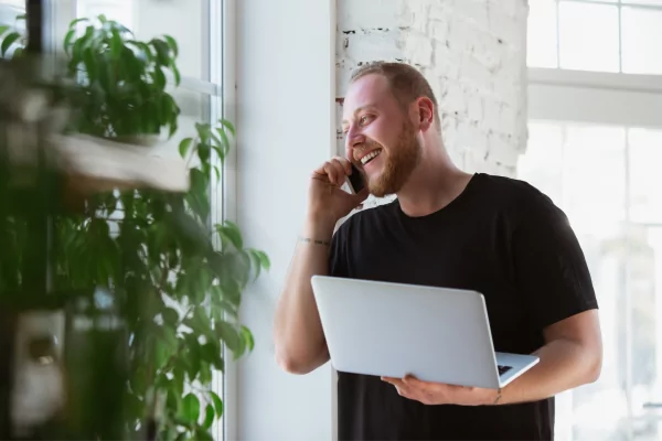 man talking on the phone