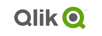 logo cinza e verde do Qlik uma plataforma de análise de negócios