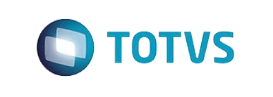 logo azul e branco da Totvs uma empresa multinacional de desenvolvimento de softwares de gestão