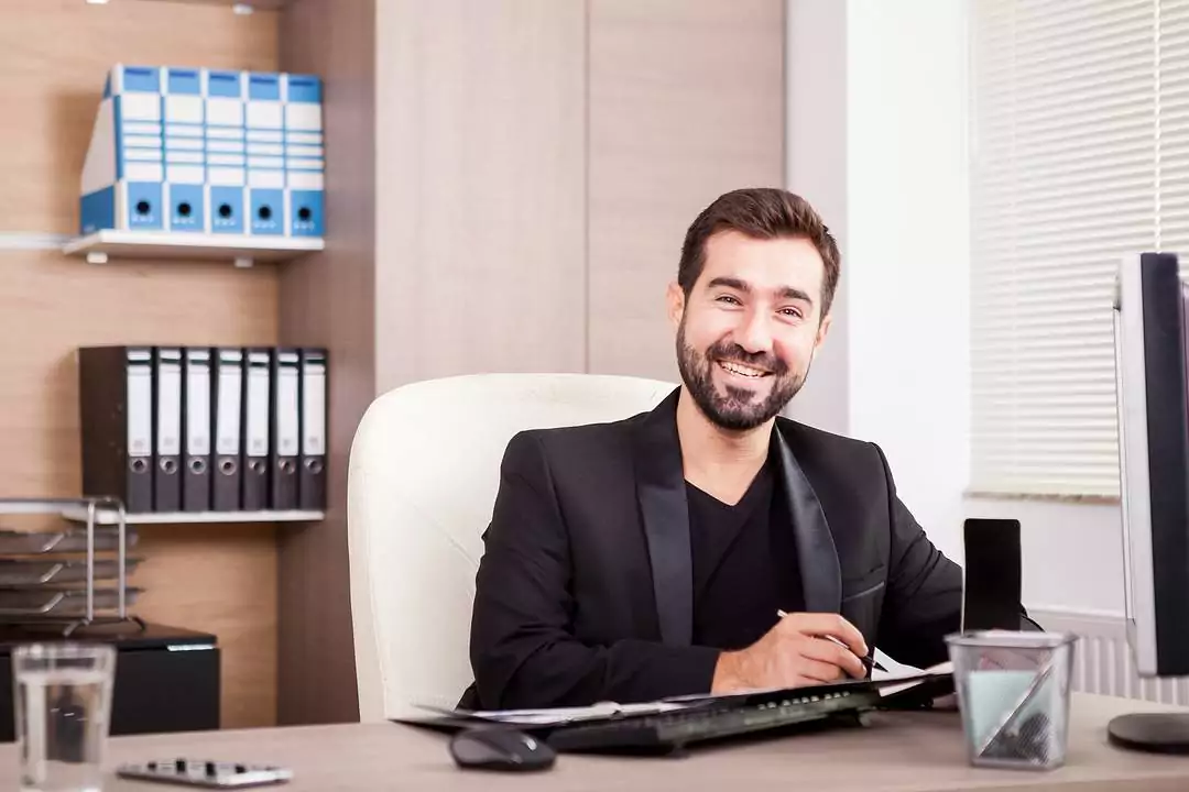 accountant working in an office