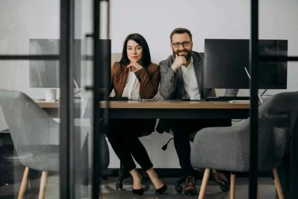 office of two business partners working together